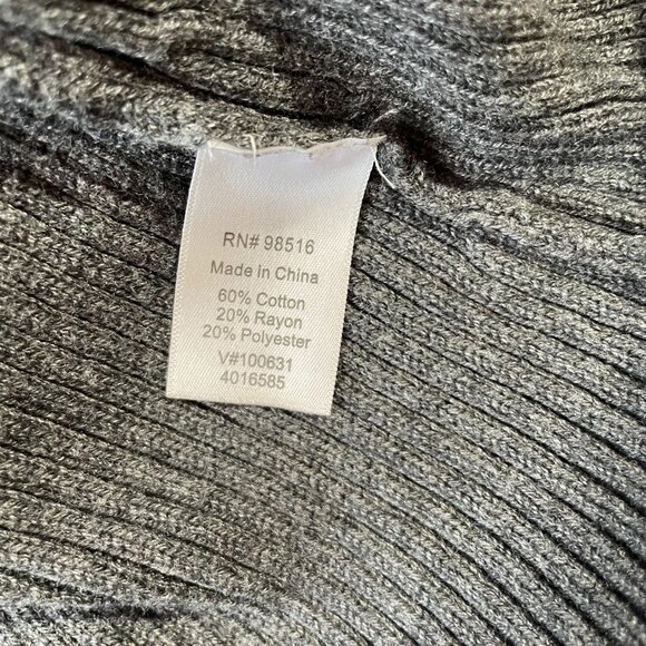 Coldwater Creek Gray Ribbed V Neck Sweater Thick Knit Long Sleeves Size 1x / 18 - Picture 11 of 12